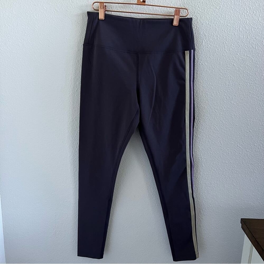 Free People Movement Purple Active Tights Legging Workout Striped Down Side M